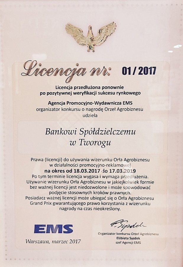 Nowa licencja Orła Agrobiznesu na 2 lata!