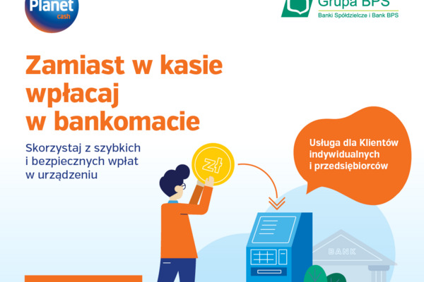 Zamiast w kasie, wpłacaj w bankomacie!